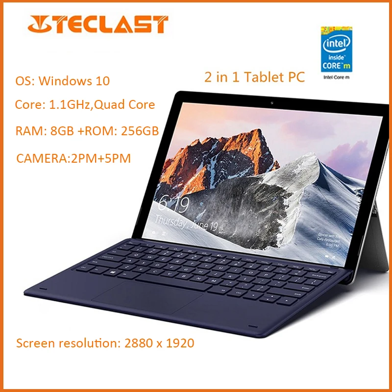 Teclast X6 Pro 2 в 1 планшетный ПК 12 6 ''IFS Windows 10 Домашняя английская версия Intel Core m3 Dual 8