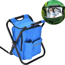Outdoor Fishing Chair Bag Folding Camping Stool Portable Backpack Cooler Insulated Picnic Bag Hiking Seat Table Bag Climbing