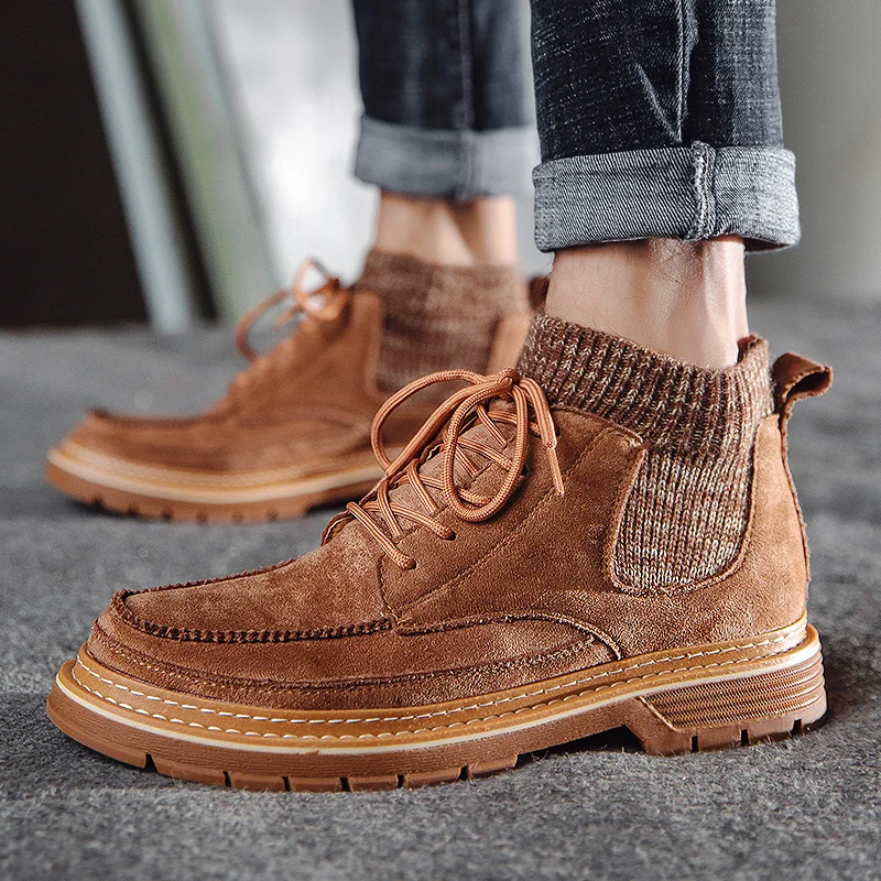 2020 новые модные зимние мужские ботинки высокого качества теплые удобные внутри