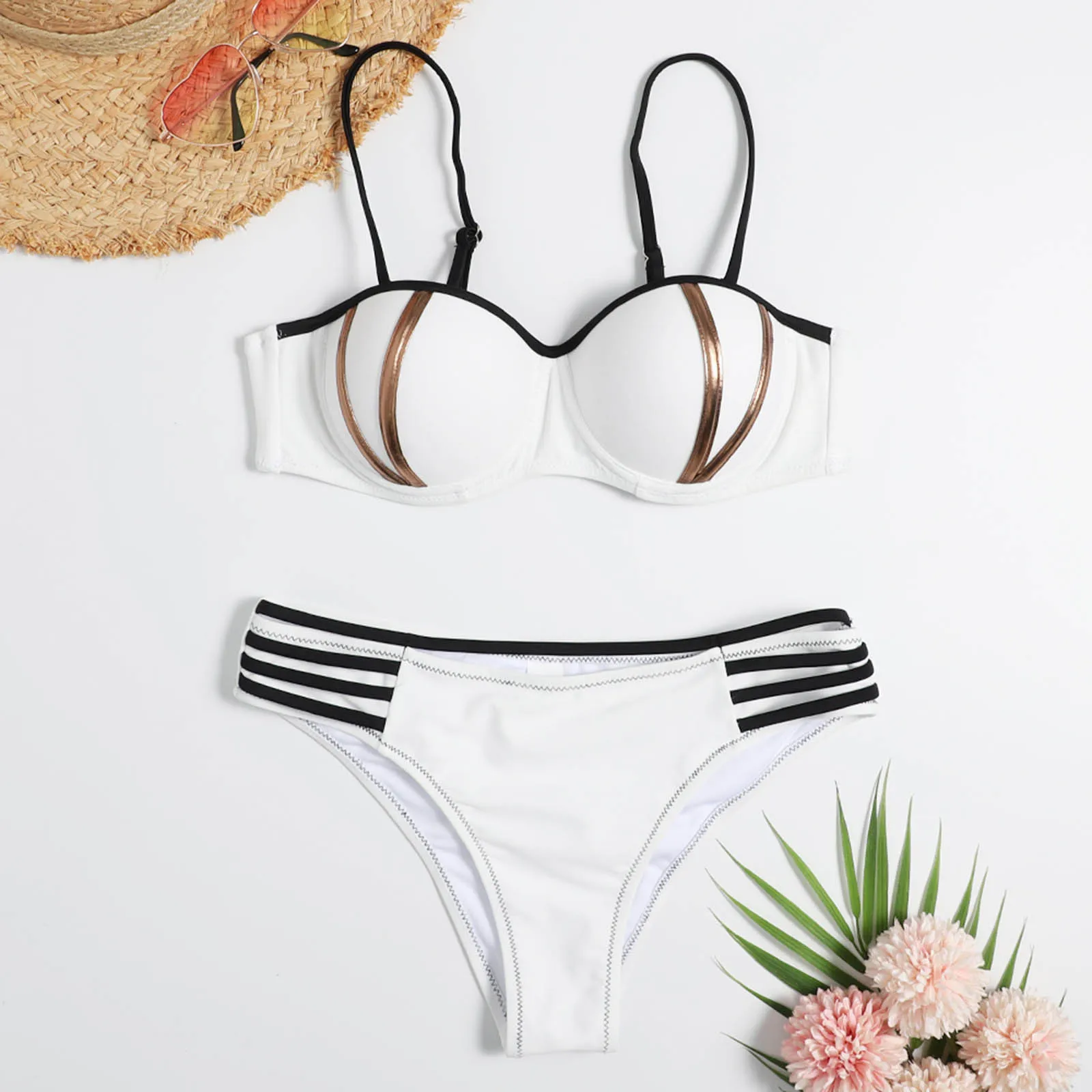 

2021 Sexy Bikini Swimsuit Women Print Beachwear Set Swimwear Bathing Suit Summer Female Monokini Brazilian Backless Push Up