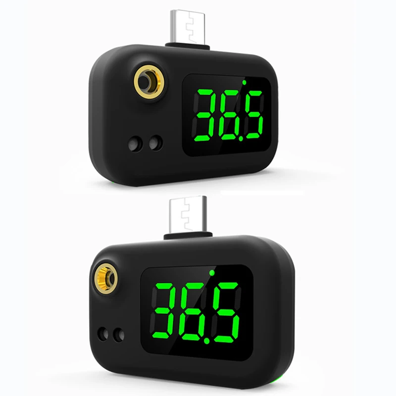 

Digital Display Infrared Mobile Phone Thermometer Portable Mini Forehead Thermometer Available For Android For IOS Type-C Plug