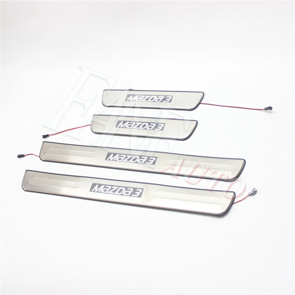 Светодиодная Накладка на порог из нержавеющей стали защитная для Mazda 3 Mazda3 2003