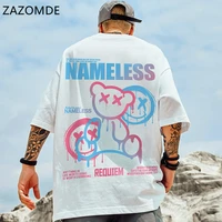 zazomde print oversized men t shirt hip hop cotton t shirt o neck summer streetwear male causal tshirts 5xl fashion loose tees