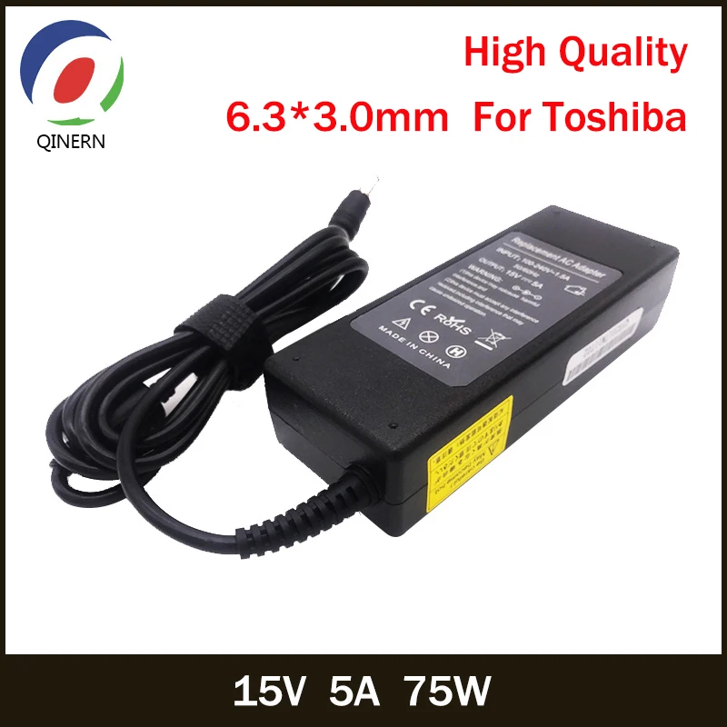 15 в 5A 75 Вт 6 3*3 0 мм AC зарядное устройство для ноутбука Toshiba A10 M10 A2 A9 M2 M5 M9 A600 M500 R500 M400 J4