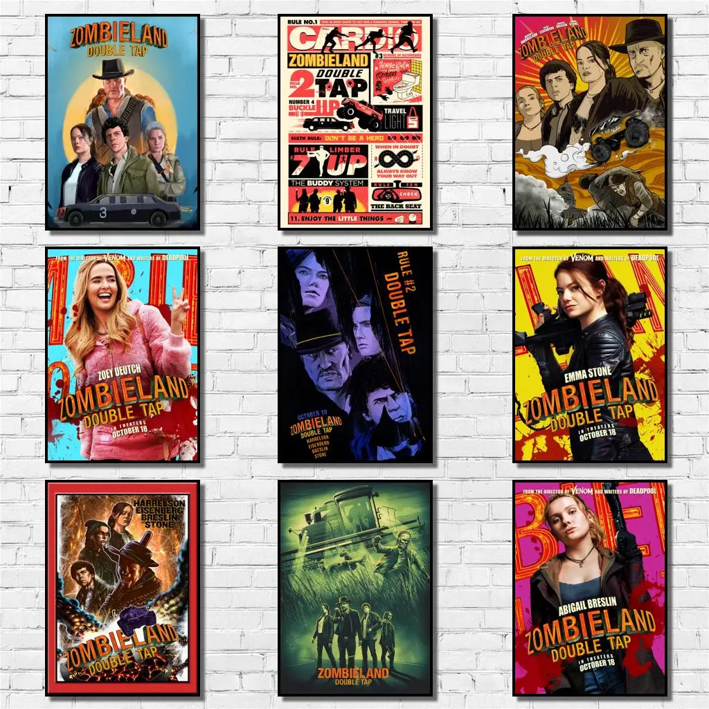 

25 стилей, комедия, белая бумага ZOMBIELAND, плакат, художественные наклейки на стену для кофейни, бара