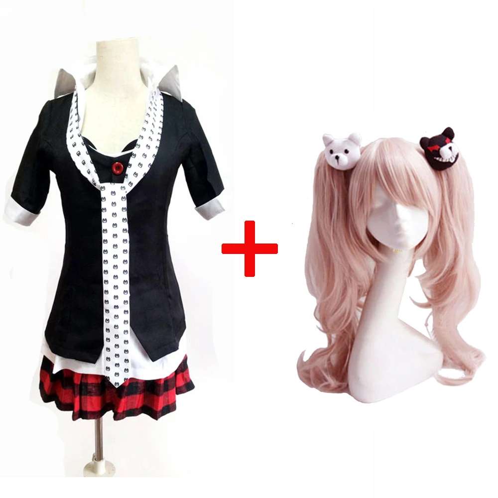 Аниме Косплей Dangan Ronpa джунко эношима Костюм Эносима тиснение иносио кимучи