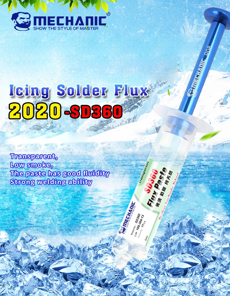 mechanic new solder paste flux transparent no clean welding flux for mobile phone pcb pga bga smd repair tools with booster free global shipping