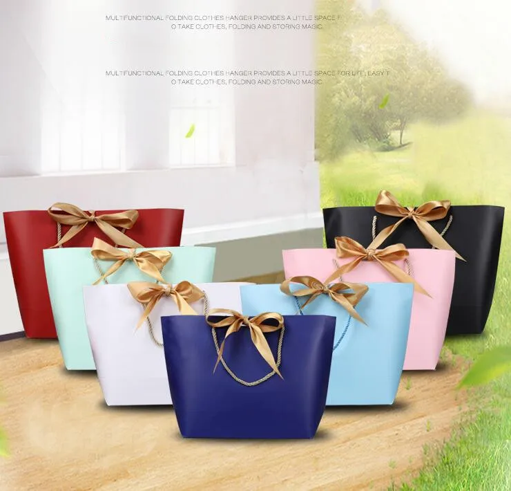 5 шт. Большой подарочный бумажный пакет цветная подарочная коробка для тканевой
