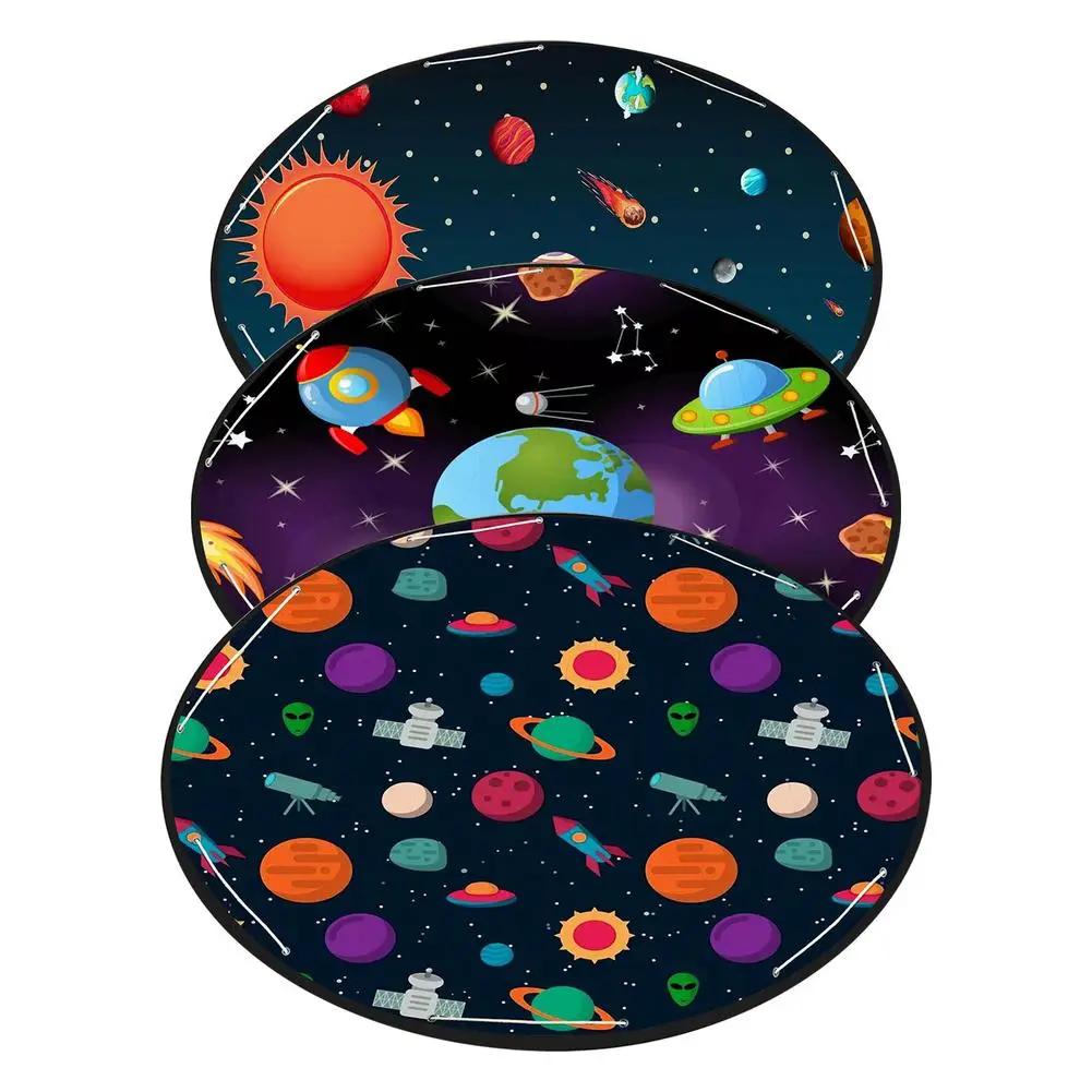

59in Newborn Infant Round Crawling Play Mat Foldable Starry Sky Toy Storage Mat Round Carpet Floor Rug Children Room Floor Decor