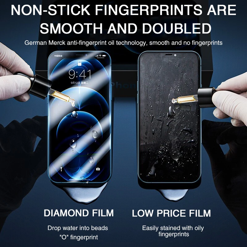 30D Full Cover Tempered Glass On For iPhone 14 13 12 11 Pro Max Mini XR XS Max Screen Protector Precision Protective Glass