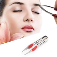 stainless steel led eyebrow clip high quality tweezer led lighting eyelash clip makeup tools accessories