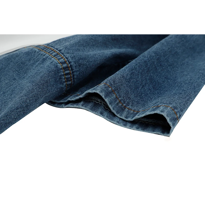 

Korean Style Chic Sweet Denim Shirt Women's Summer 2021 Fashion Lapel Bow Hit Color Patchwork Short Denim Blouse Tops Female