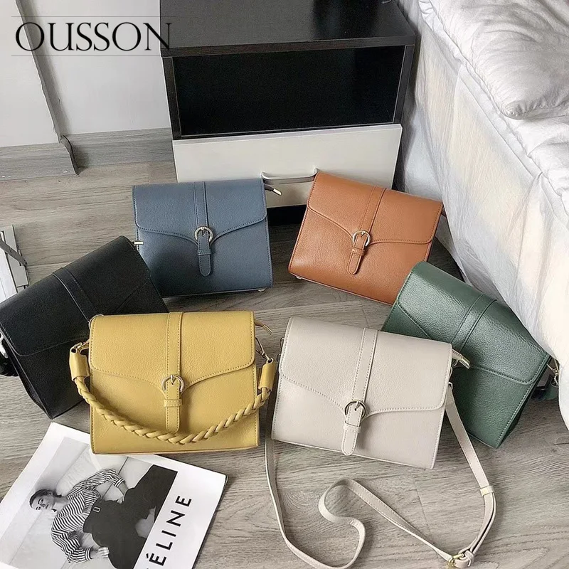 

OUSSON 2021 New Design Leather Small Square Underarm Bag Fashion Crossbody Bag Multifunctional Shoulder Bag For Women