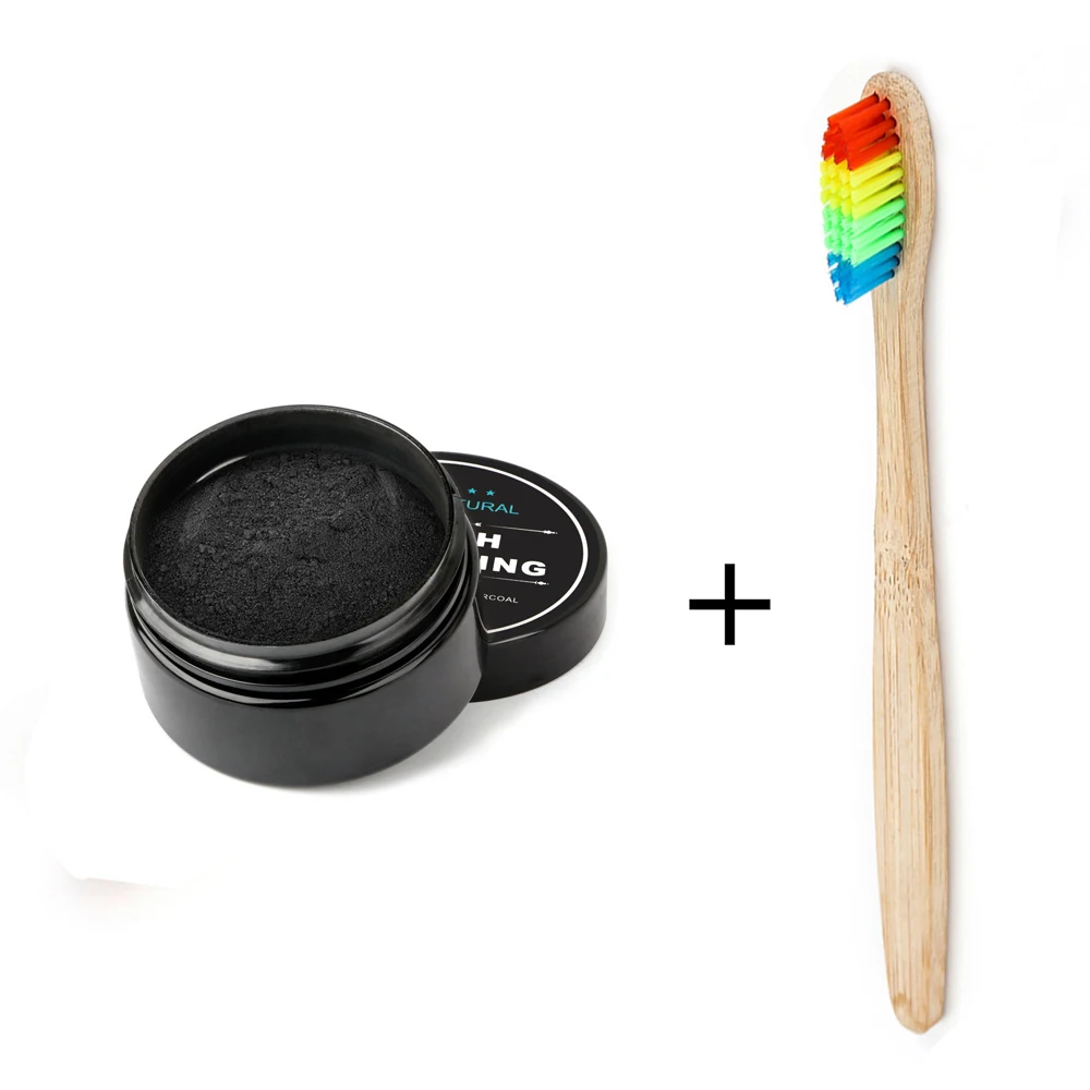 

Teeth Whitening Bamboo Charcoal Powder Bamboo Toothbrush Set