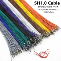 100pcs jst sh1 0 1 0mm connector terminal wire electronic cable singledouble head without housing 28awg 10cm 15cm 20cm 30cm