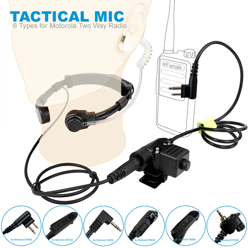 Телескопическая гарнитура U94 PTT с микрофоном для рации Motorola EP450 GP68 GP88 CP140 GP328 T6200 P6600