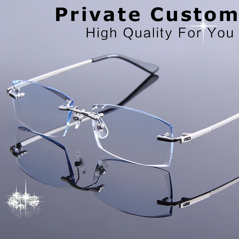 Мужские очки для чтения без оправы оптической близорукости компьютерные