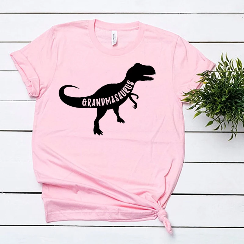 Рубашки Grandmasaurus с принтом динозавра женские смешная хлопковая Футболка Юрского