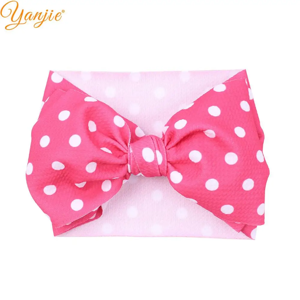 12-7 inch bow 7 дюймов Большая повязка на голову с бантом в горошек/с принтом сердца для девочек уши Минни-Маус повязка на голову с большим бантом для волос тюрбан Детские аксессуары для волос - Цвет: 12-7 inch bow