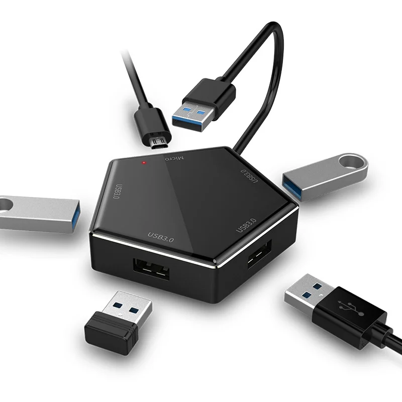 

Jiapeng Новый концентратор один на четыре USB 3,0 с micro внешним отверстием питания и высокоскоростным четырехпортовым разветвителем