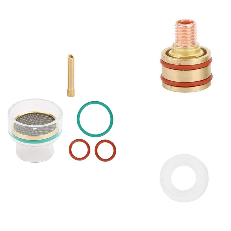

TIG Gas Lens Collet Consumable Kit TIG Welding Torch with White Plastic Ring Model for WP9 WP20