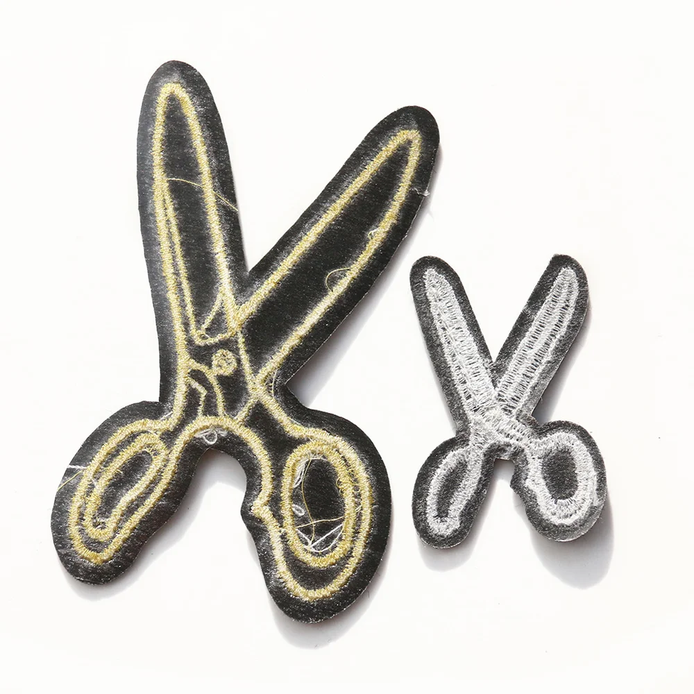 Комплект из 2 предметов ножницы для стрижки волос патч Золотой Вышитые заплаты