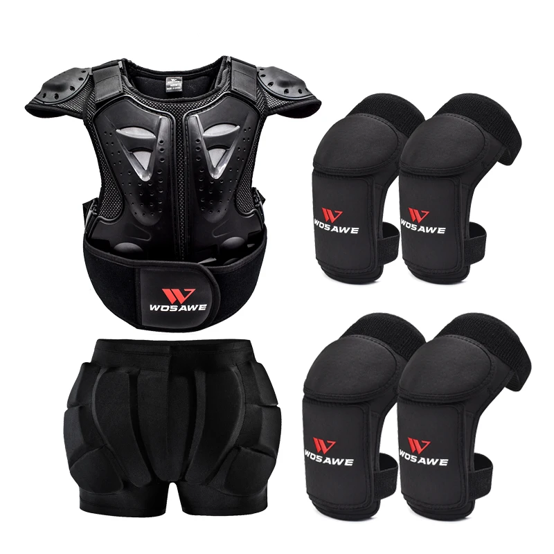 set of all WOSAWE бронежилет Молодежный защита груди грязи велосипед Мотоцикл Мотокросс гонки дети хип шорты Колено Налокотники Защитное снаряжение - Цвет: set of all