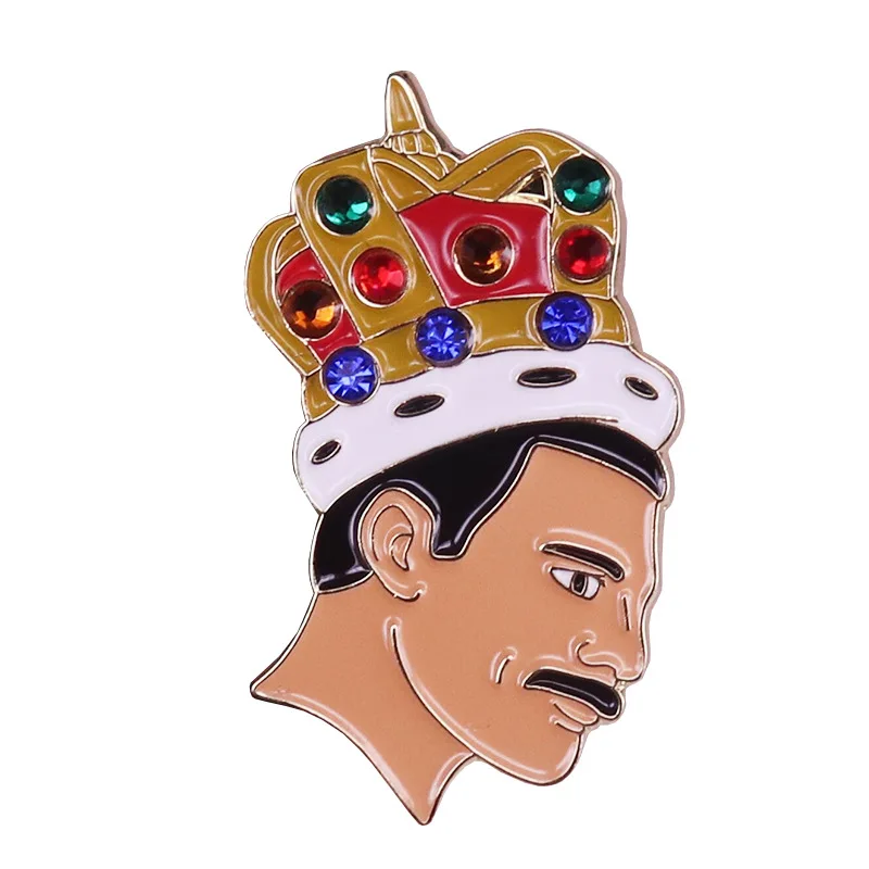 HOSENG Фредди Меркури Queen рок ретро вентилятор Легенда Музыка Wall Art брошь для мужчин