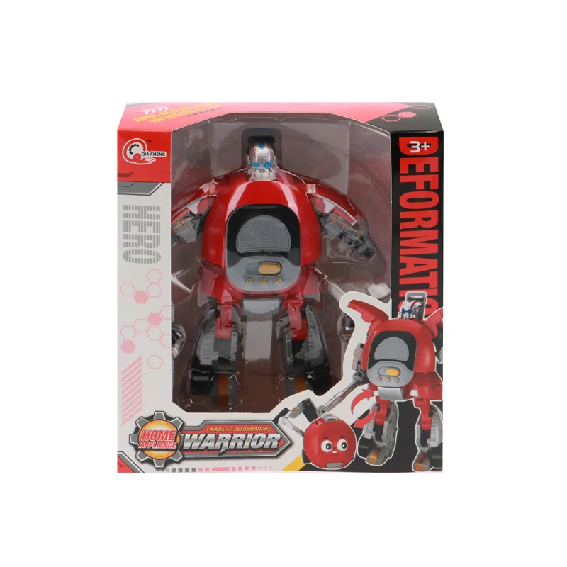 Робот трансформируется в бытовые приборы на батарейках коробке пластик арт.