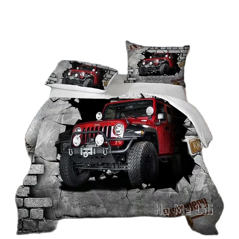 

By Ho Me Lili Duvet Cover Set Vehicle One Click Repaint Never Stop Off-road Adventure Automobiles Print Bedding Set