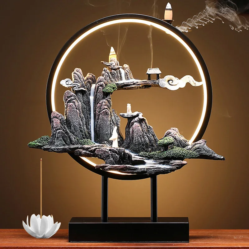 

Backflow Incense Burner Home Indoor Creative Zen Sandalwood Agarwood Tea Ceremony Room Incense Burner Flowing Water Ornaments