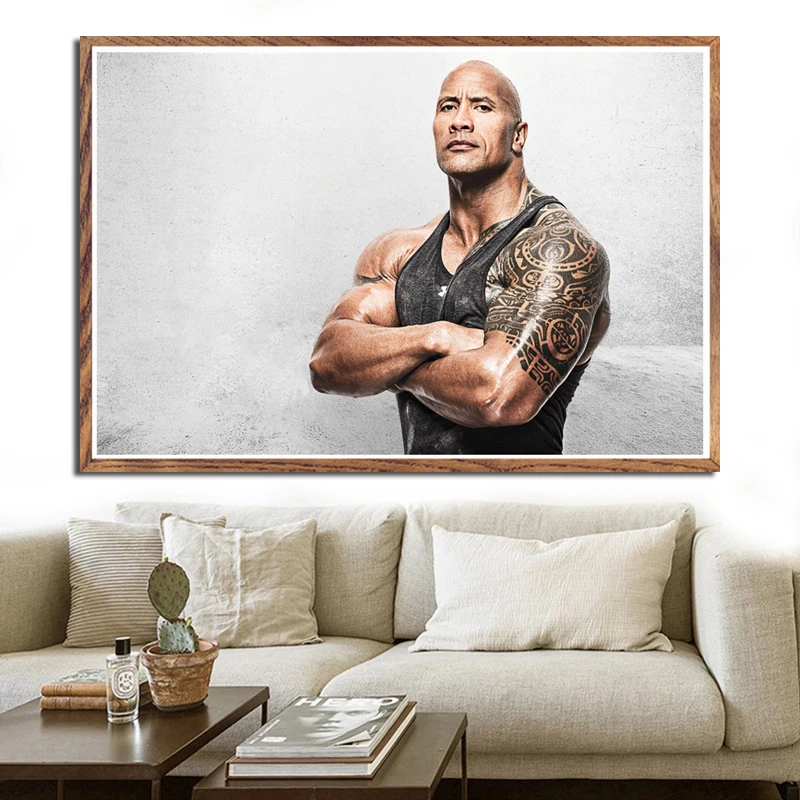 The Rock Dwayne Johnson Тренировка Фитнес Бодибилдинг мышечное искусство Рисование