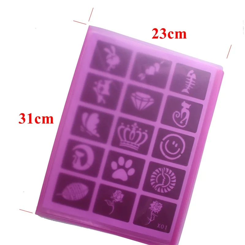 300 шт./лот многоразовые наклейки трафареты для татуировок рисования с блестками