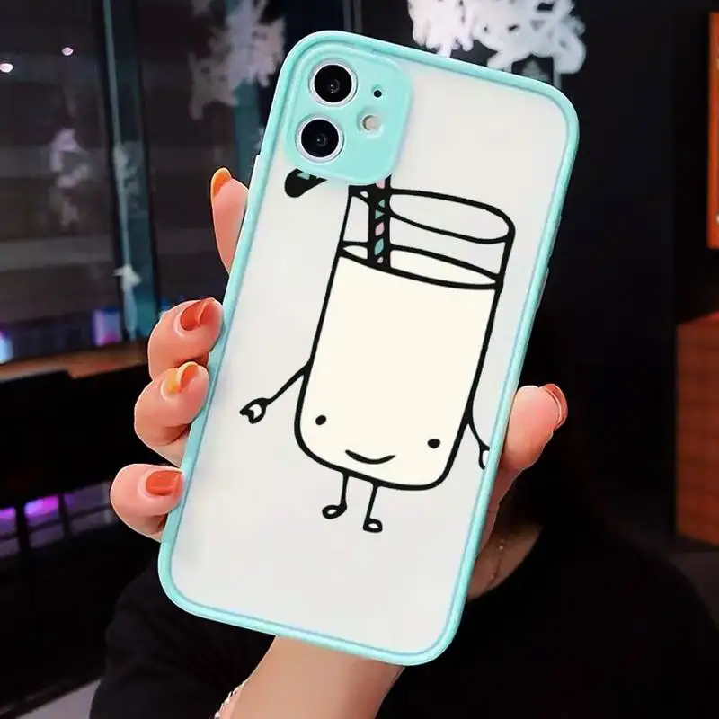 

Cute Milk Biscuits BFF Couple Phone Cases matte transparent For iphone 7 8 11 12 plus mini x xs xr pro max cover