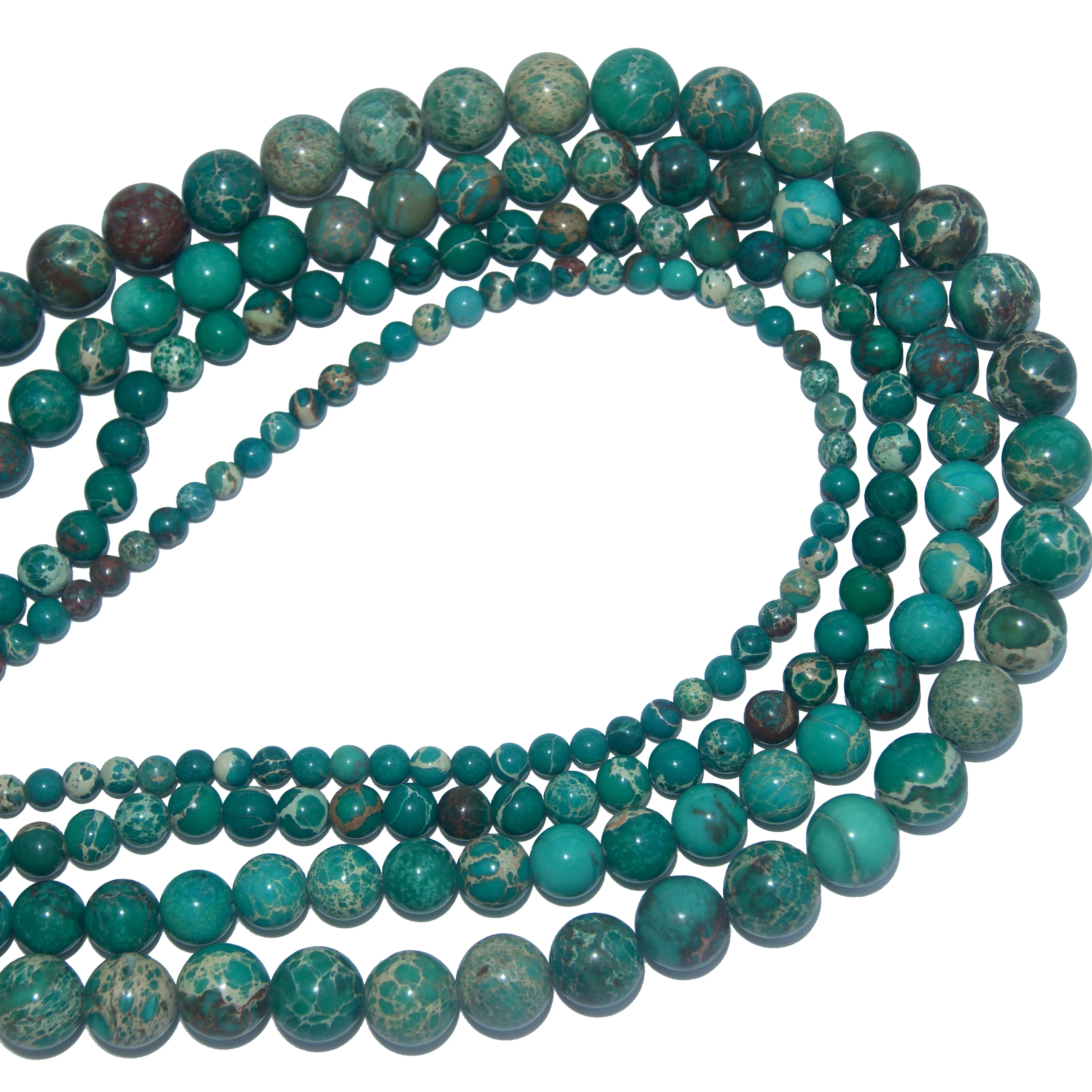 Натуральный камень зеленый морской осадок бирюза Императорский Ясперс Круглые