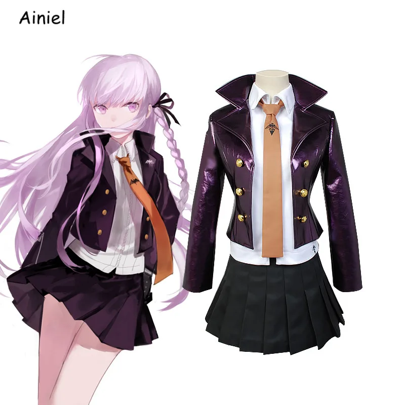 

Игра Danganronpa парики Dangan-Ronpa Kyoko Kirigiri Косплей пальто рубашки юбка Униформа Костюмы для женщин девочек Хэллоуин наряд