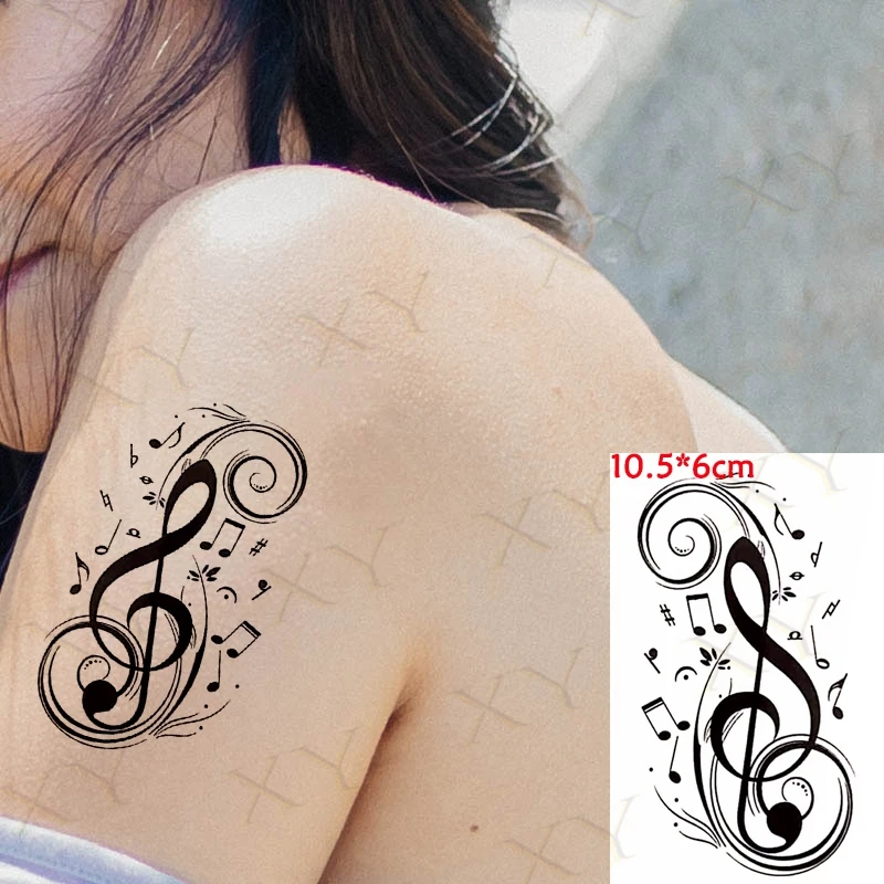 

Водостойкая Временная тату-наклейка, музыкальная нота, любовь, сердце, искусственная кожа, татуировка для мужчин, женщин, мужчин, детей