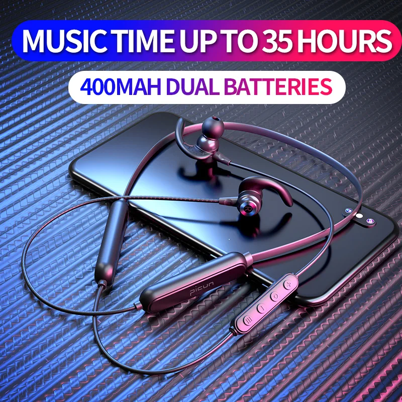 Bluetooth наушники Picun H18X IPX7 водонепроницаемые с магнитным креплением|Наушники и