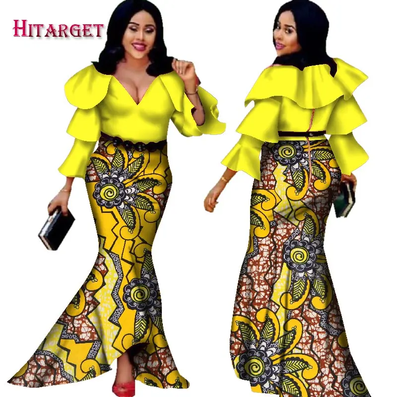 Hitarget 2020 африканские платья для женщин с длинными рукавами в африканском стиле