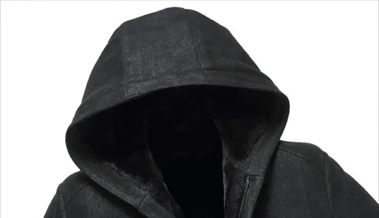 

Business Winter new Hooded Men's Casual zipper Long Fur coat Male Fashion Korean warm Thick Velvet jackets Men Windproof