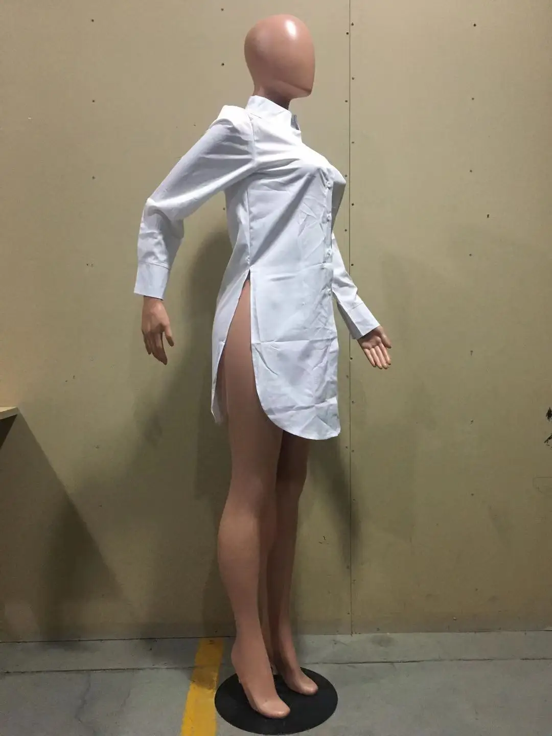 

Sexy Split Shirt Top Large Size Women's Lapel 3/4 Sleeve Collocation Single-breasted Fashion Casual Versatile Long Shirt 2021