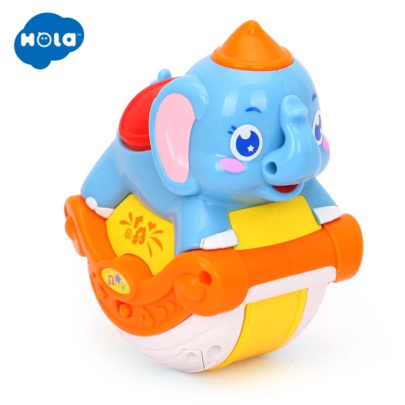 HOLA TOYS 3105C Детские музыкальные игрушки раздвижные животные Слон со светом и