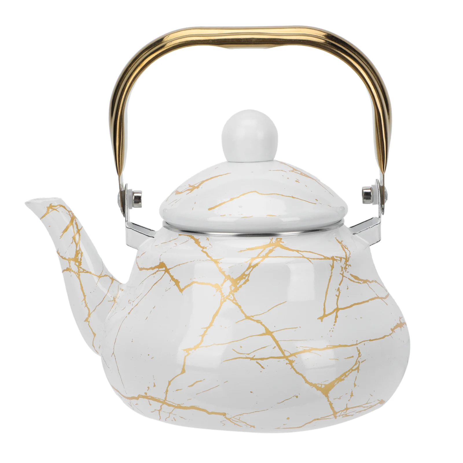 

1Pc Marble Pattern Water Pot Household Kettle Pear-shaped Water Kettle (White)