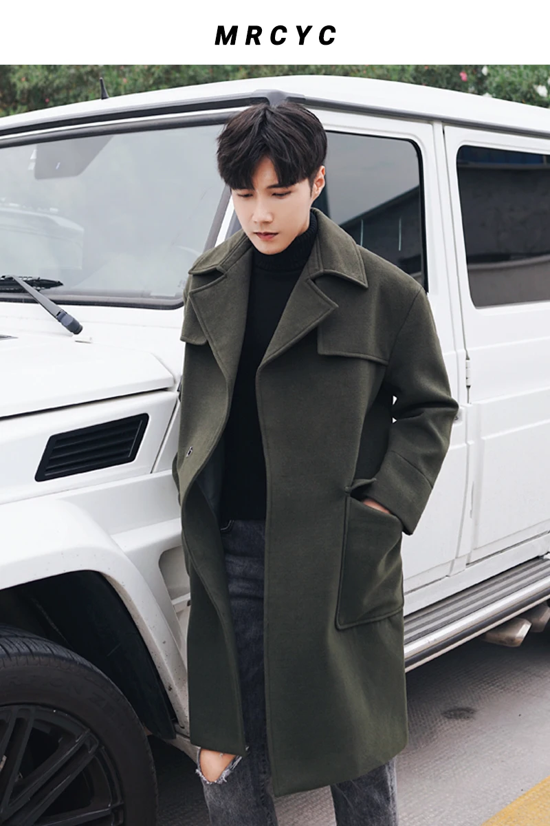 

Simple Fashion Korean Style Overcoat White Loose Winter Medium Men Clothing Overcoat Temperament Abrigos Woman's Clothes EK50DY