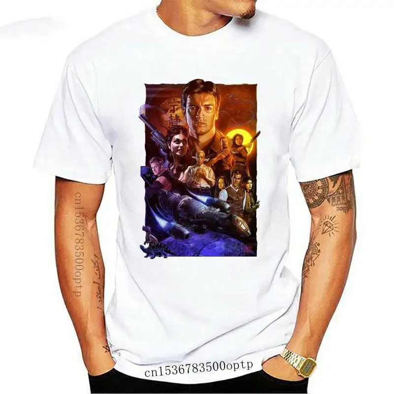 

Футболка мужская с надписью Serenity/Space/Sci-fi, тенниска в стиле хип-хоп, майка в Западном ковбойском стиле с изображением светлячков, уличная одеж...