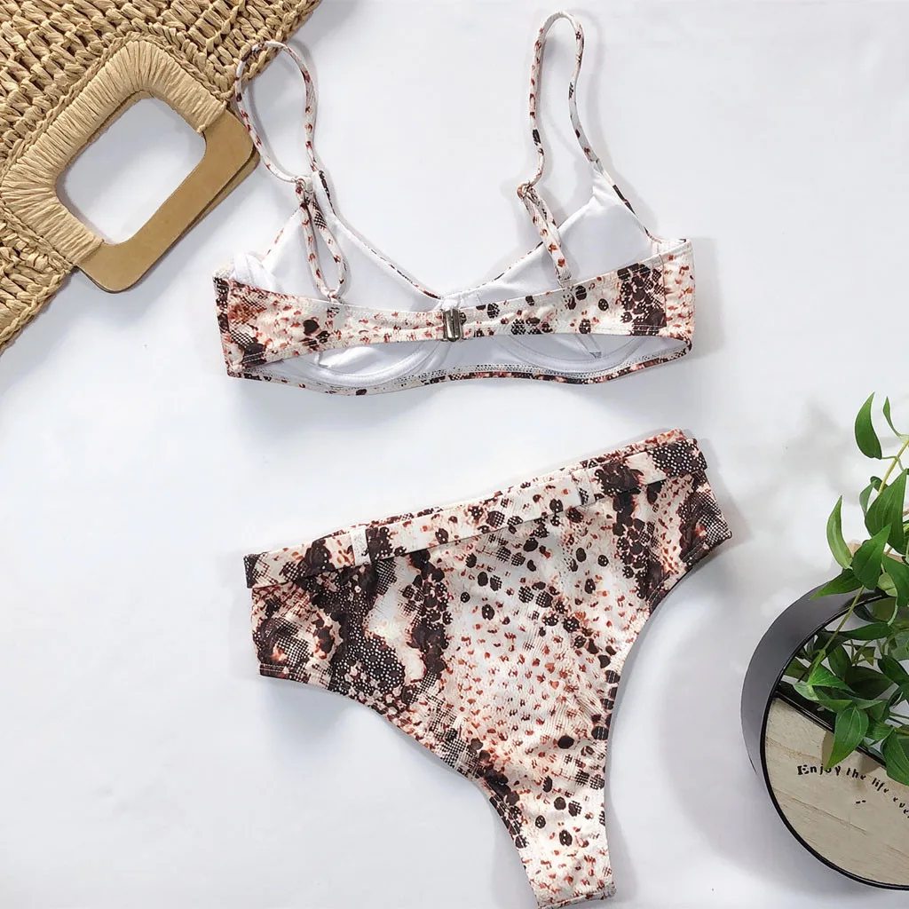 Женский купальник LIVA бикини с высокой талией Быстросохнущий вертикальными