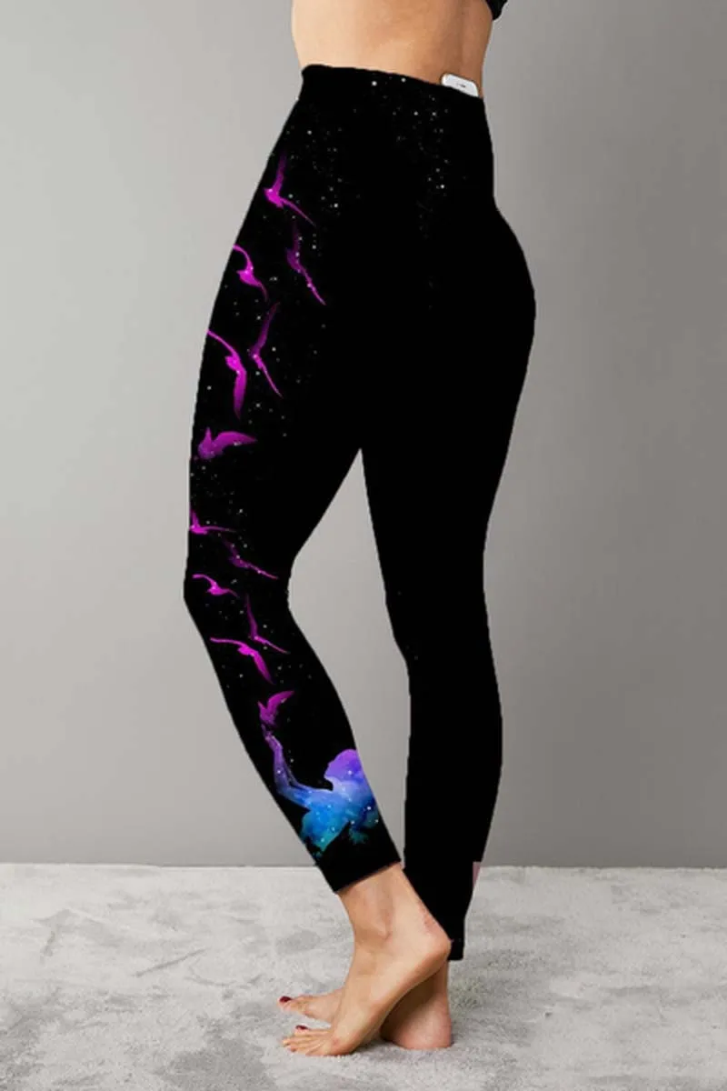 

Leggings Women High Waist Yoga Pants Butterfly Printing Streetwear Casual Joggings Gym Running Skinny Sportswear Yoga Legging