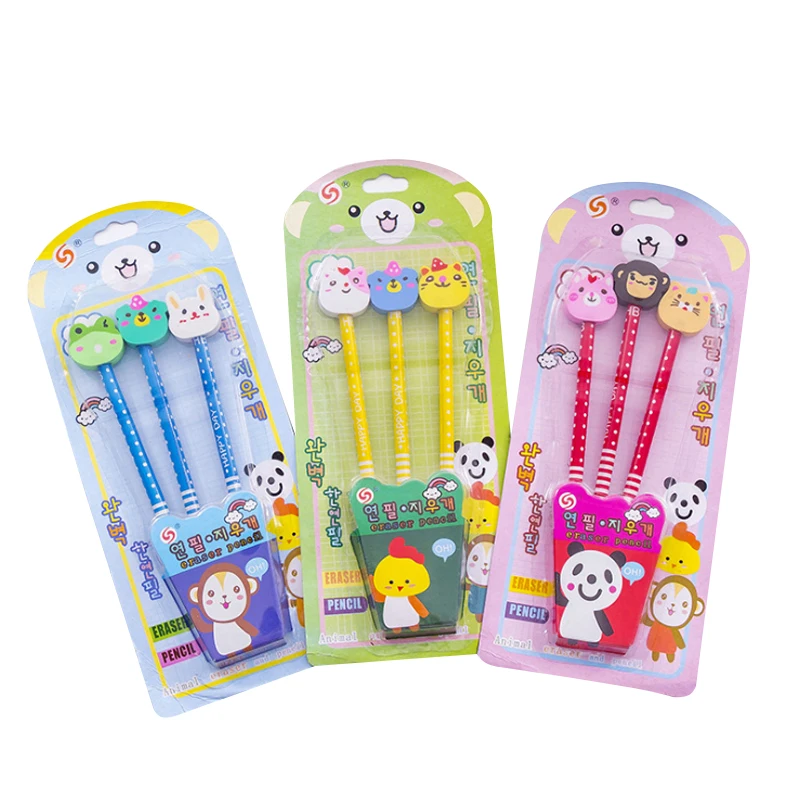 8 упаковок милые деревянные карандаши для школьников с изображением животных и