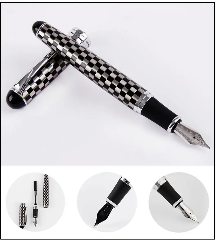 Высококачественная Роскошная перьевая ручка Jinhao x750, чернильная ручка Iraurita, полностью металлический зажим 0,5 мм, канцелярская ручка stilografica 03831