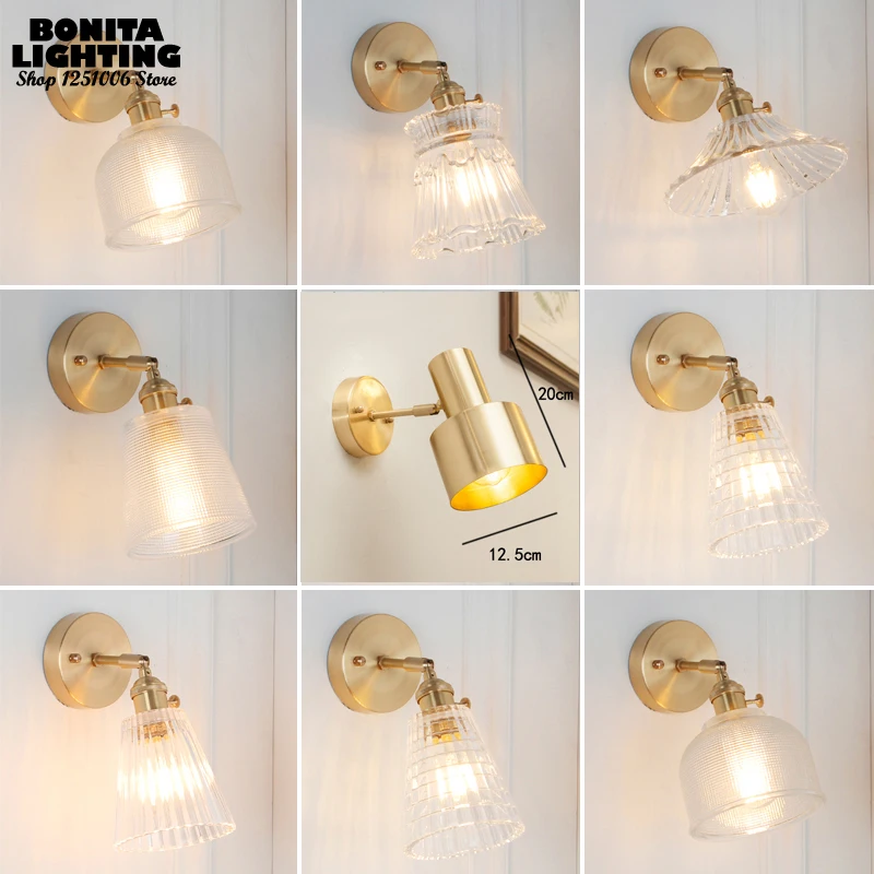 Латунный настенный светильник Эдисона в винтажном стиле из железа лофт медные